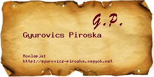 Gyurovics Piroska névjegykártya